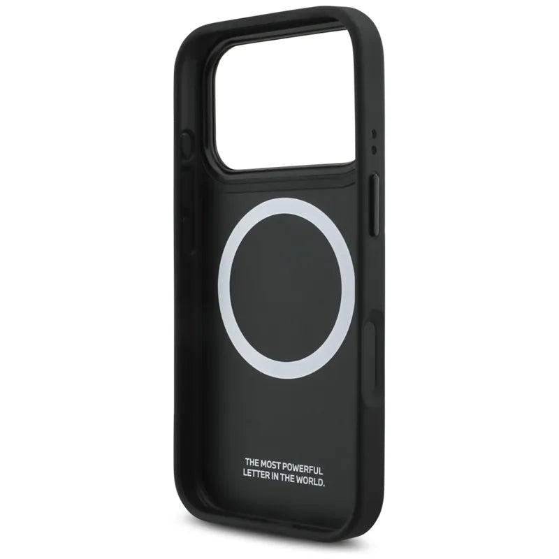 BMW M Quilted Logo MagSafe – iPhone 17 Pro dėklas (juodas)