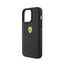 Ferrari Quilted Metal Logo – dėklas iPhone 15 Pro Max (juodas)
