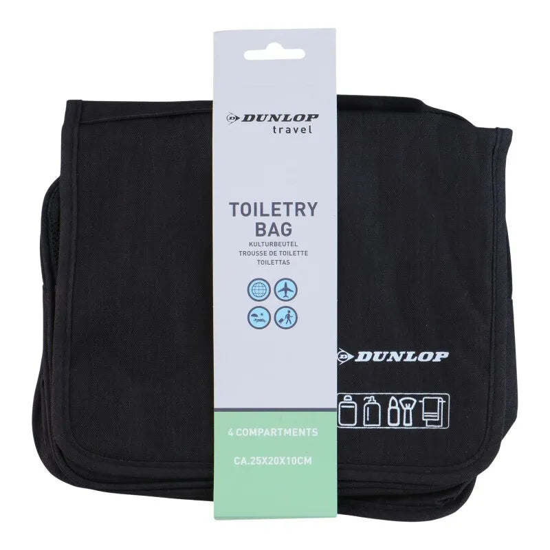 Dunlop – kelioninė kosmetinė su pakabinamu kabliuku 25x20x10 cm (juoda)