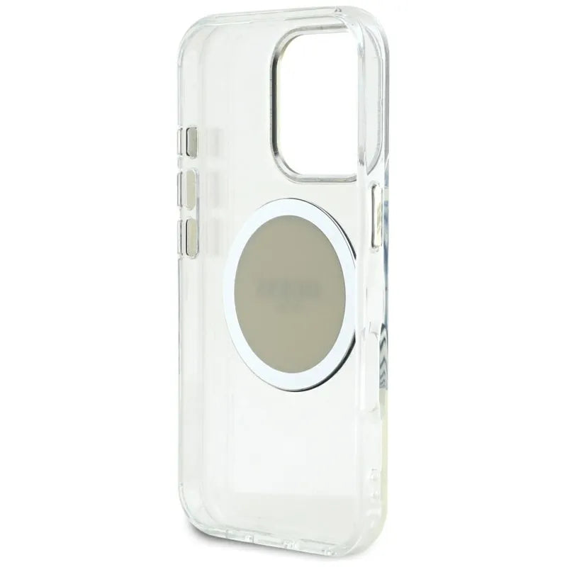 „Guess IML Metal Colored Circle Classic Logo MagSafe“ – dėklas, skirtas „iPhone 16 Pro Max“ (pilkas)