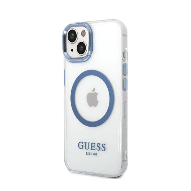 Guess Metal Outline MagSafe – dėklas iPhone 14 Plus (skaidrus)