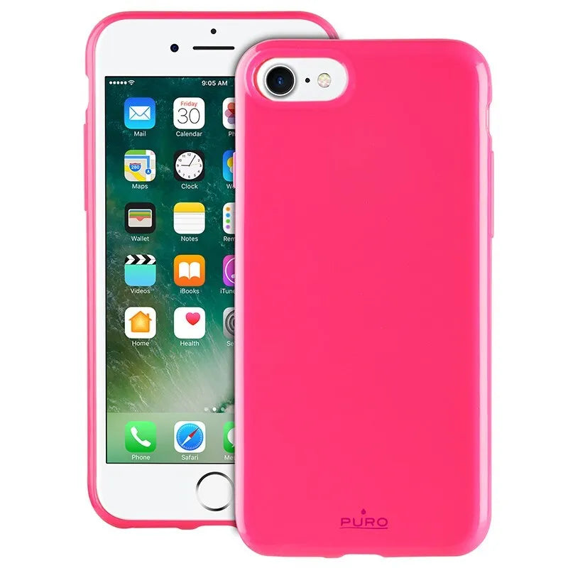 PURO Sunny Kit – dėklo rinkinys, skirtas iPhone SE (2022/2020) / 8/7 + sulankstomi akiniai nuo saulės (rožiniai)