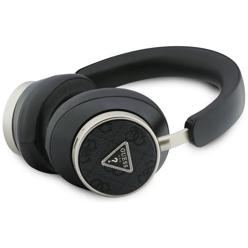 Guess 4G Triangle Logo – belaidės „Bluetooth V5.4“ ENC „on-ear“ ausinės (juodos)