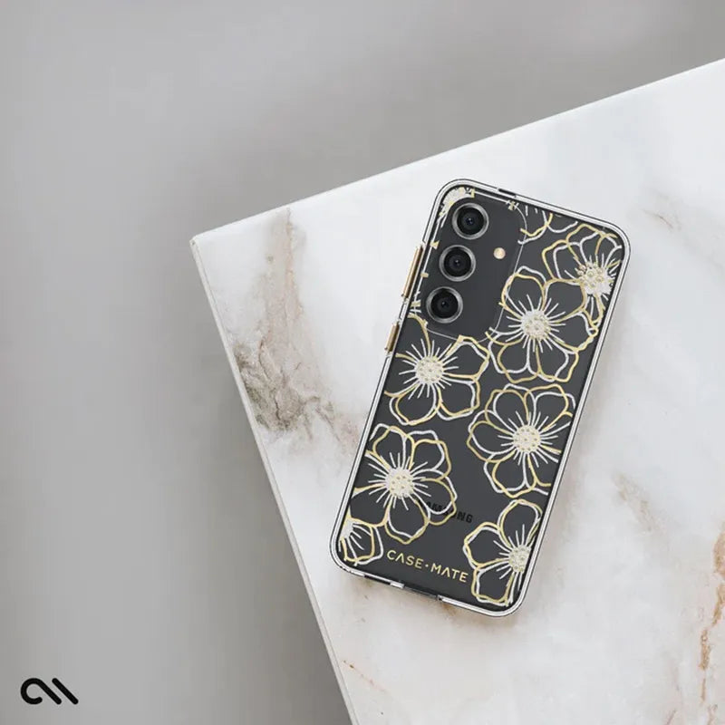Case-Mate Floral Gems – dėklas Samsung Galaxy S24 (auksinis)