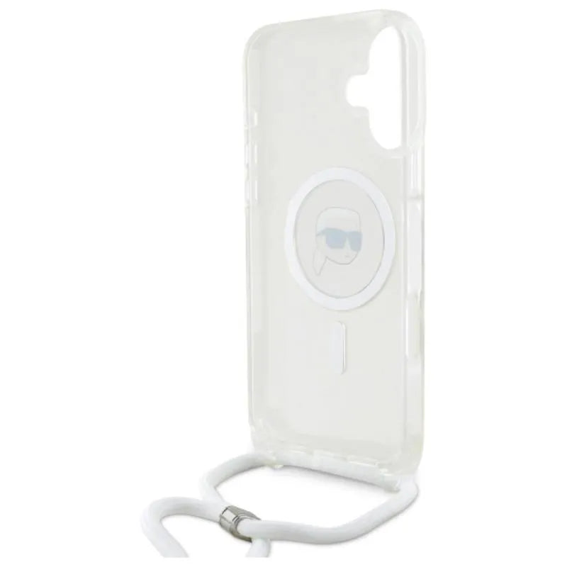Karl Lagerfeld Crossbody IML Karl Head MagSafe – dėklas iPhone 16 (skaidrus)