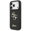 Guess Fixed Glitter Big 4G - Dėklas iPhone 17 Pro (juodas)