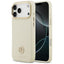 Guess Grained Strass Logo MagSafe - Dėklas iPhone 17 Pro Max (smėlio spalvos)