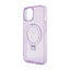 Guess Ring Stand Script Glitter MagSafe – dėklas Apple iPhone 15 Plus (violetinis)