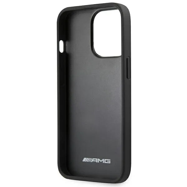 AMG Leather Hot Stamped – dėklas iPhone 14 Pro Max (juodas)