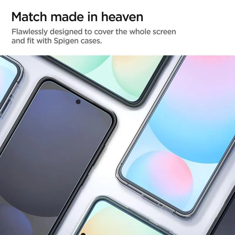 Spigen GLAS.TR EZ FIT 2-Pack – grūdintas stiklas, skirtas Samsung Galaxy A56 5G / S24 FE (2 vienetai)