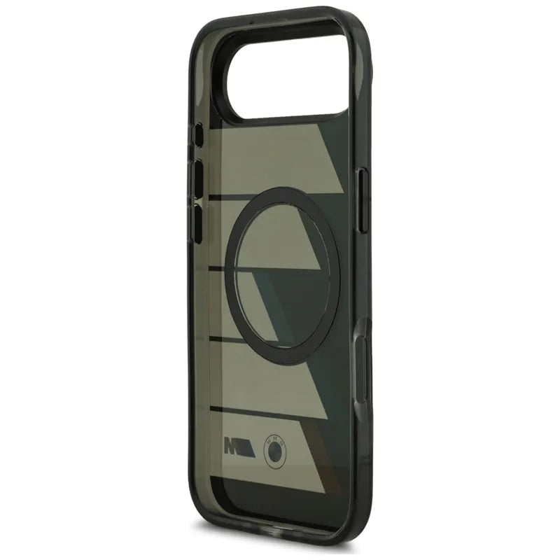 BMW M IML Metal Buttons Tricolor Lines MagSafe – dėklas iPhone Air (juodas)