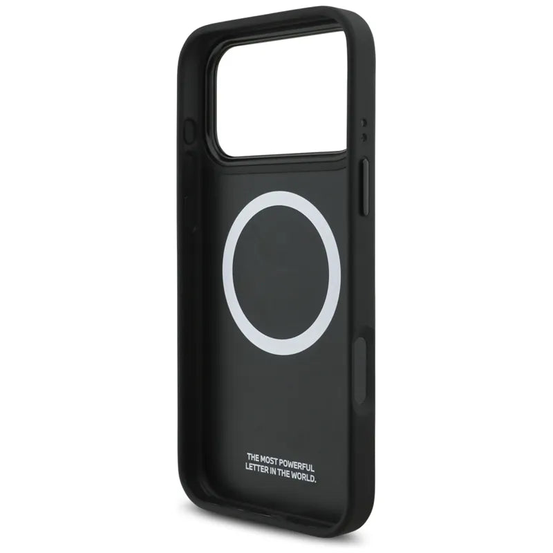 BMW M Quilted Logo MagSafe – „iPhone 17 Pro Max“ dėklas (juodas)
