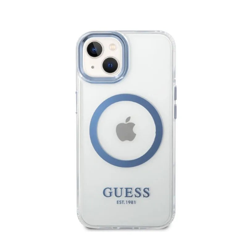 Guess Metal Outline MagSafe – dėklas iPhone 14 Plus (skaidrus)