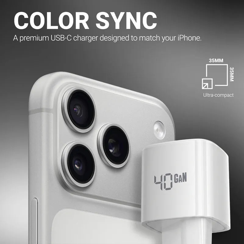 Crong NEO GaN įkroviklis – USB-C 40W PD įkroviklis su AVS (baltas)