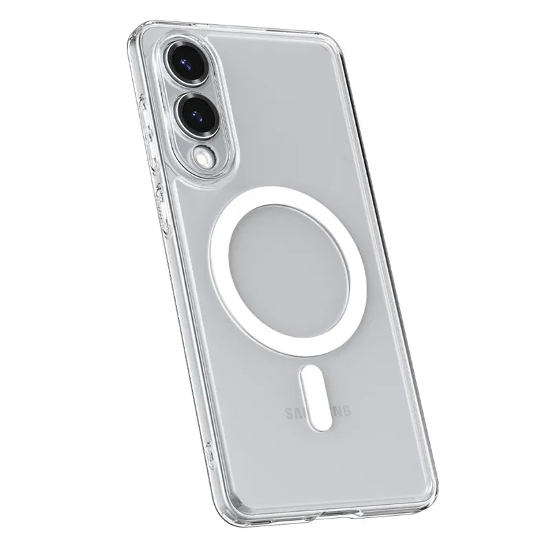 Spigen Ultra Hybrid Mag MagSafe – Dėklas skirtas Samsung Galaxy S25 Edge (Skaidrus / Baltas)