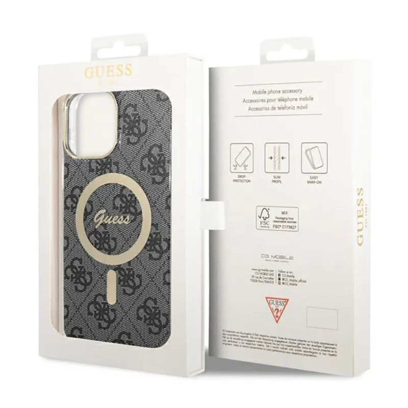 Guess 4G MagSafe – dėklas iPhone 13 Pro Max (juodas)