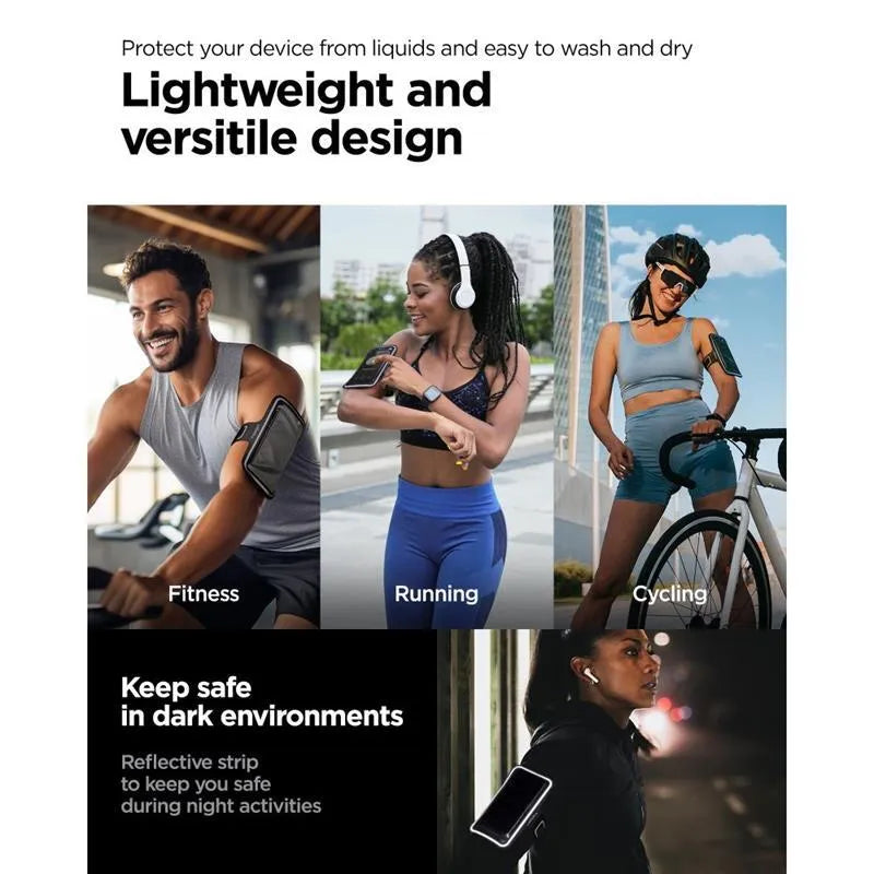 Spigen A703 Dynamic Shield Armband – Dėklas / Sportinė rankovė išmaniajam telefonui iki 6,9" (juoda)