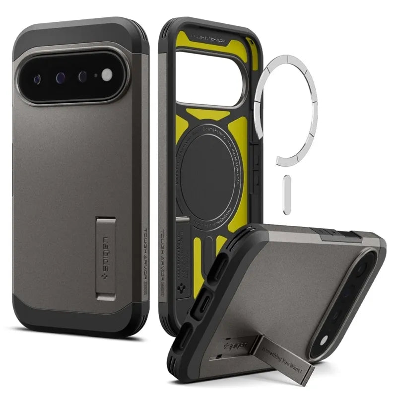 Spigen Tough Armor Mag MagSafe dėklas telefonui Google Pixel 11 Pro XL (Gunmetal)