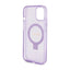 Guess Ring Stand Script Glitter MagSafe – dėklas Apple iPhone 15 Plus (violetinis)