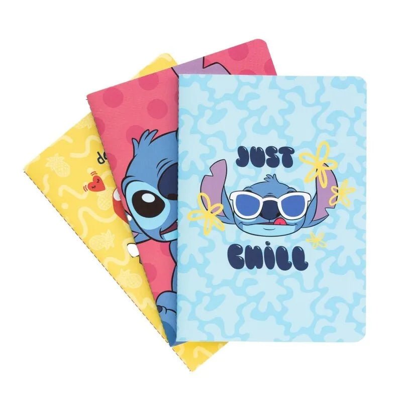 Disney Stitch – A5 formato užrašinių rinkinys iš „Tropical“ kolekcijos, 3 vnt.