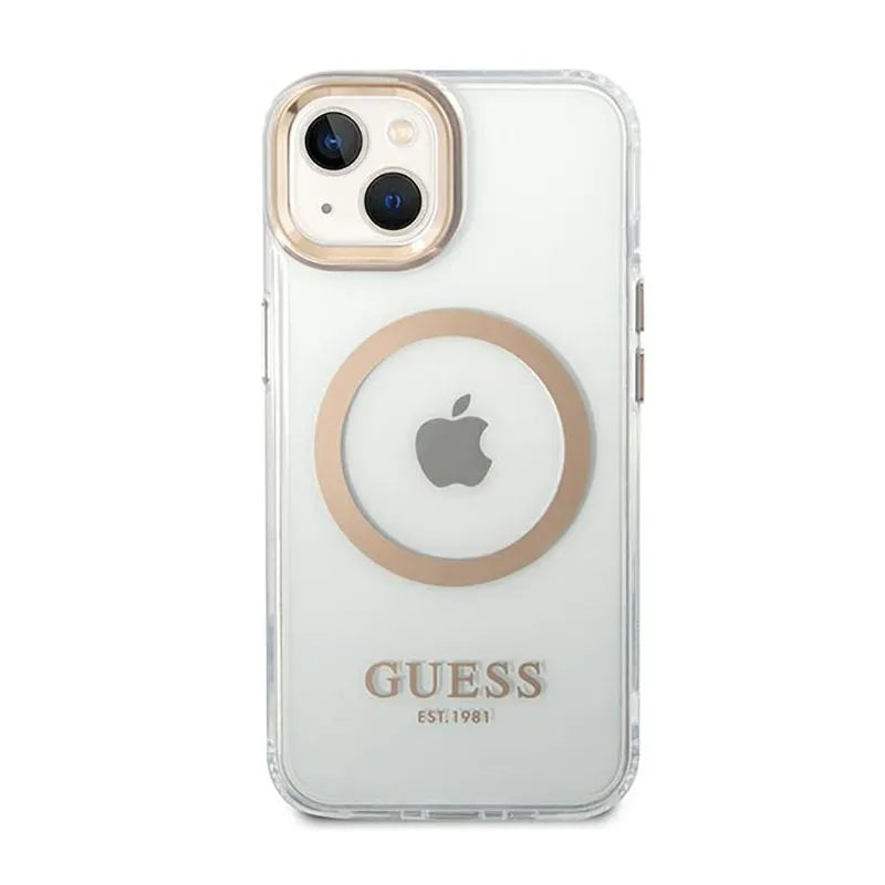 Guess Metal Outline MagSafe - Dėklas iPhone 14 Plus (Skaidrus)
