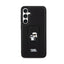 Karl Lagerfeld Gripstand Saffiano Karl & Choupette Pins – dėklas Samsung Galaxy S23 FE (juodas)