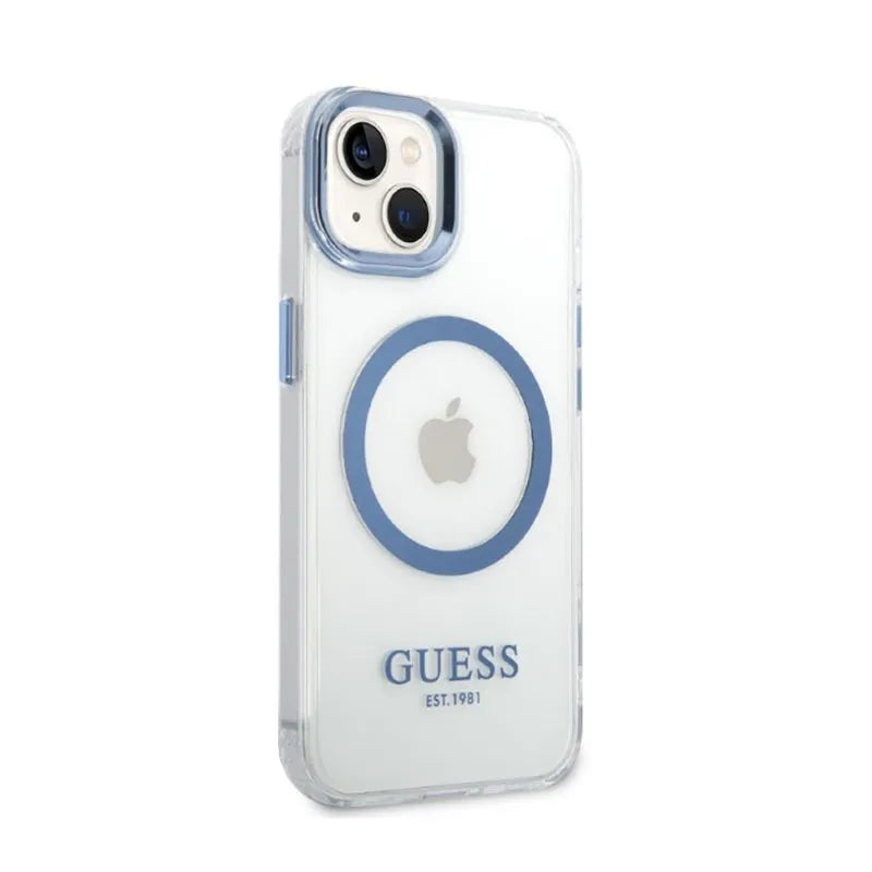 Guess Metal Outline MagSafe – dėklas iPhone 14 Plus (skaidrus)