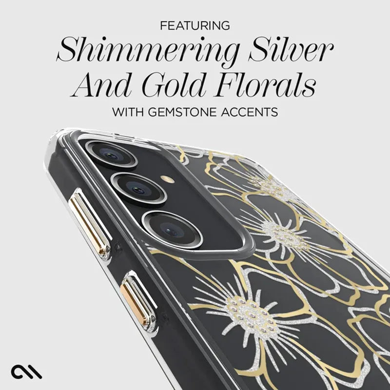Case-Mate Floral Gems – Dėklas Samsung Galaxy S24+ (auksinis)