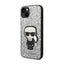 Karl Lagerfeld Glitter Flakes Ikonik – dėklas, skirtas iPhone 14 Plus (sidabrinis)