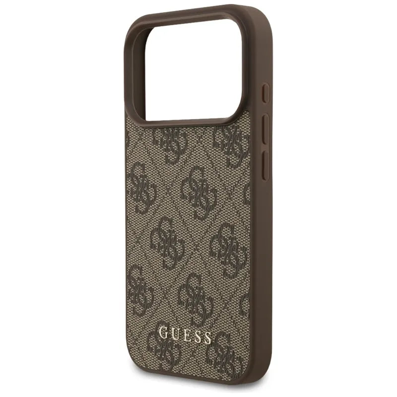 Guess 4G Classic – dėklas iPhone 17 Pro (rudos spalvos)