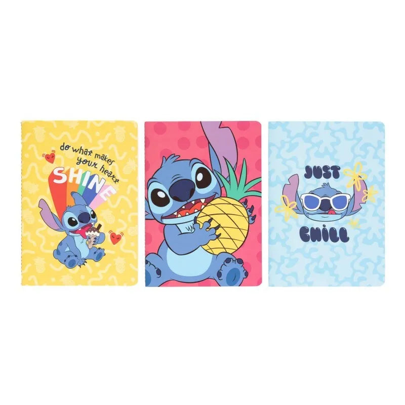 Disney Stitch – A5 formato užrašinių rinkinys iš „Tropical“ kolekcijos, 3 vnt.
