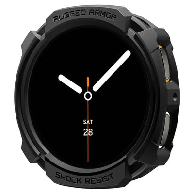 Spigen Rugged Armor – Dėklas Samsung Galaxy Watch 8 44 mm (Matine juoda)