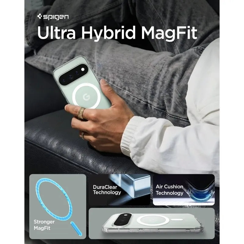 Spigen Ultra Hybrid Mag MagSafe – dėklas Google Pixel 11 Pro (skaidrus/baltas)