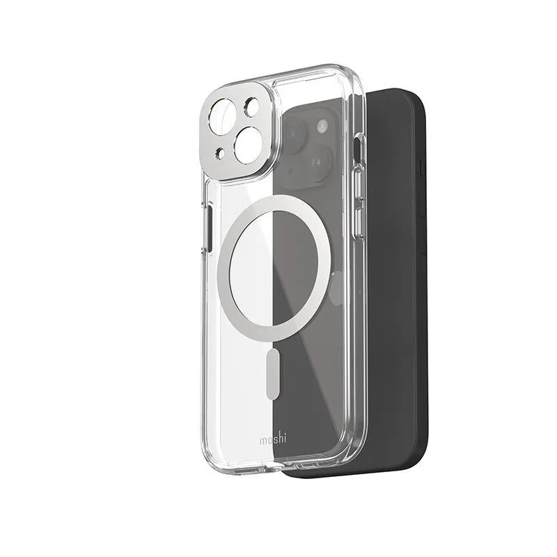 Moshi iGlaze MagSafe – dėklas iPhone 15 telefonui (Luna Silver)