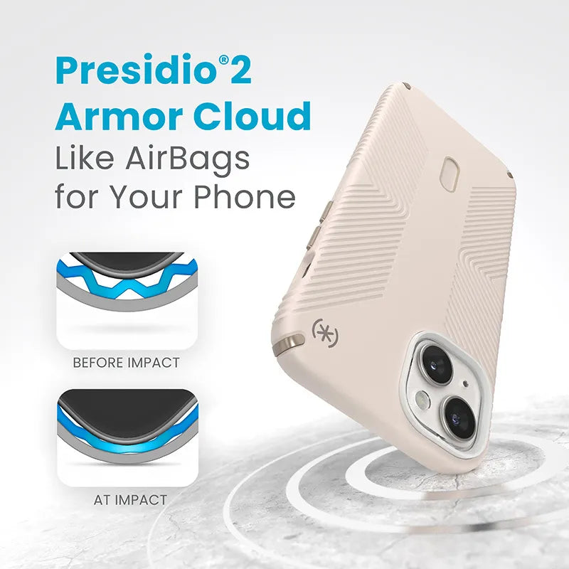 Speck Presidio2 Grip ClickLock & Magsafe - Dėklas iPhone 15 Plus / iPhone 14 Plus (Bleached Bone / Heirloom Gold / Hazel Brown)