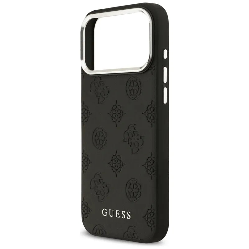 Guess Peony Hot Stamp Script MagSafe – dėklas iPhone 17 Pro Max (juodas)