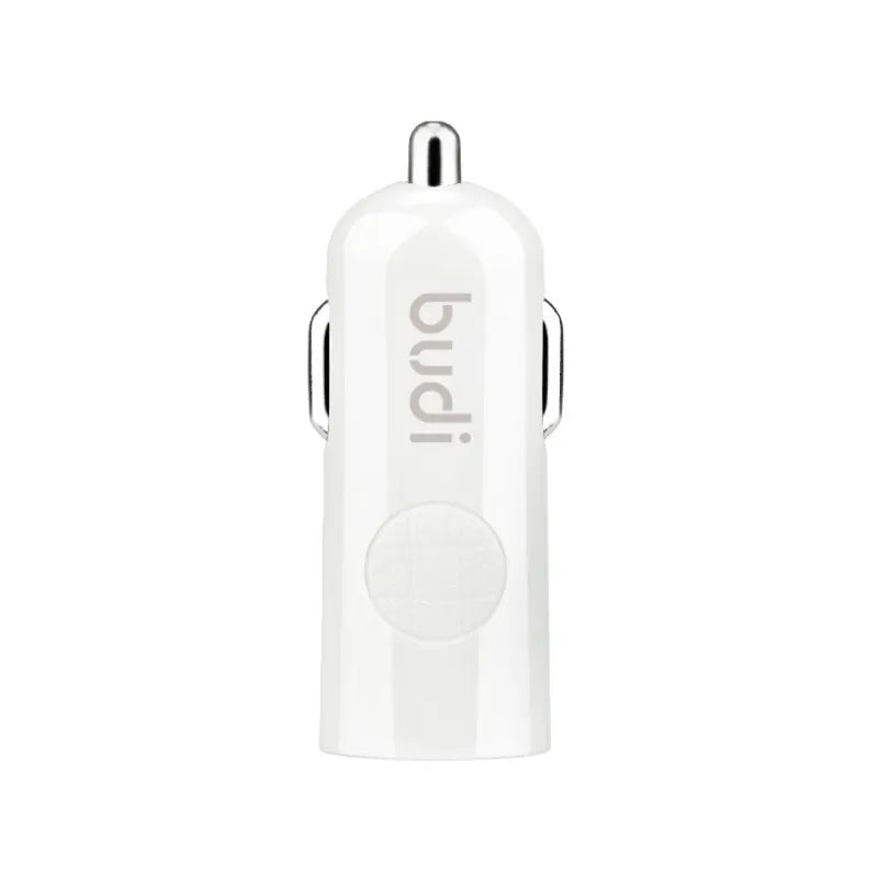 Budi – 1 USB automobilinis įkroviklis su LED indikatoriumi ir „Lightning“ laidu