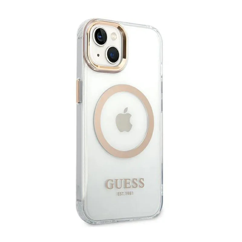 Guess Metal Outline MagSafe - Dėklas iPhone 14 Plus (Skaidrus)