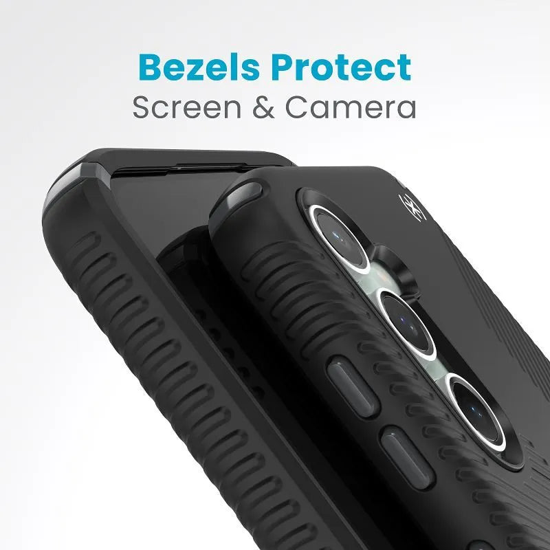 Speck Presidio2 Grip - dėklas Samsung Galaxy S23 FE (juodas/juodas/baltas)