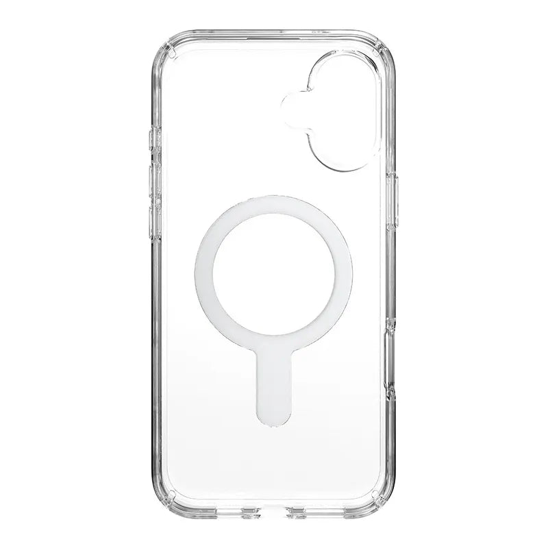 Speck Presidio Perfect-Clear ClickLock & MagSafe – iPhone 16 Plus dėklas (skaidrus / chromuota apdaila / Serene Silver)