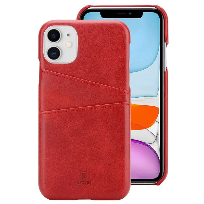 „Crong Neat Cover“ – „iPhone 11 Pro“ dėklas su kišenėlėmis (raudonas)
