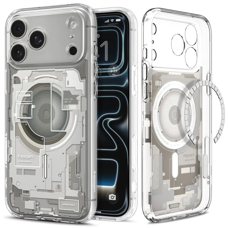 Spigen Ultra Hybrid Mag MagSafe – dėklas, skirtas iPhone 18 Pro Max / 17 Pro Max (Zero One Natural Titanium)