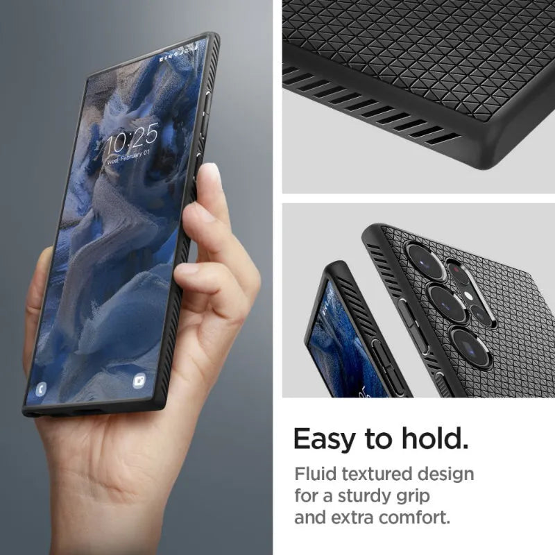 Spigen Liquid Air – dėklas Samsung Galaxy S23 Ultra (matinė juoda)