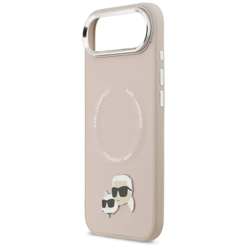 Karl Lagerfeld Karl & Choupette Pins MagSafe – Dėklas iPhone Air (rožinis)