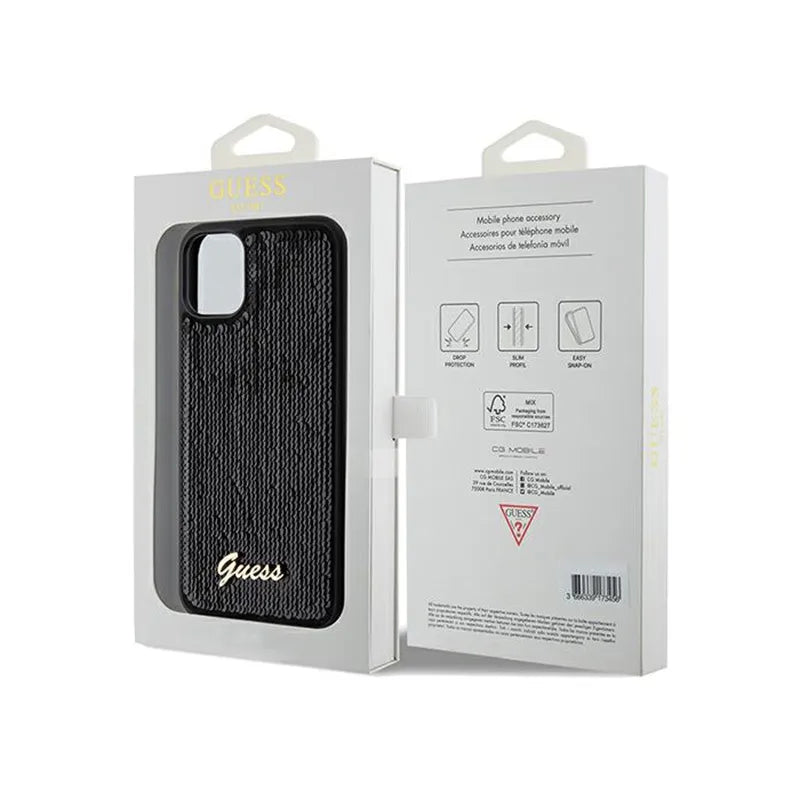 Guess Sequin Script Metal - Dėklas iPhone 11 (Juodas)