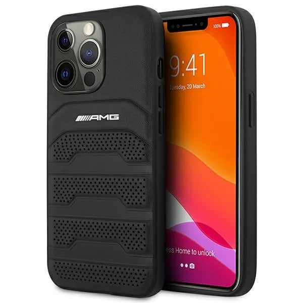 AMG „Debossed Lines“ – dėklas „iPhone 14 Pro Max“ (juodas)