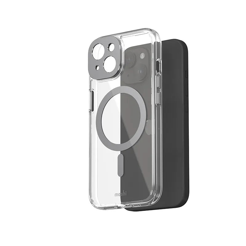 Moshi iGlaze MagSafe – dėklas, skirtas iPhone 15 (Meteorite Gray)