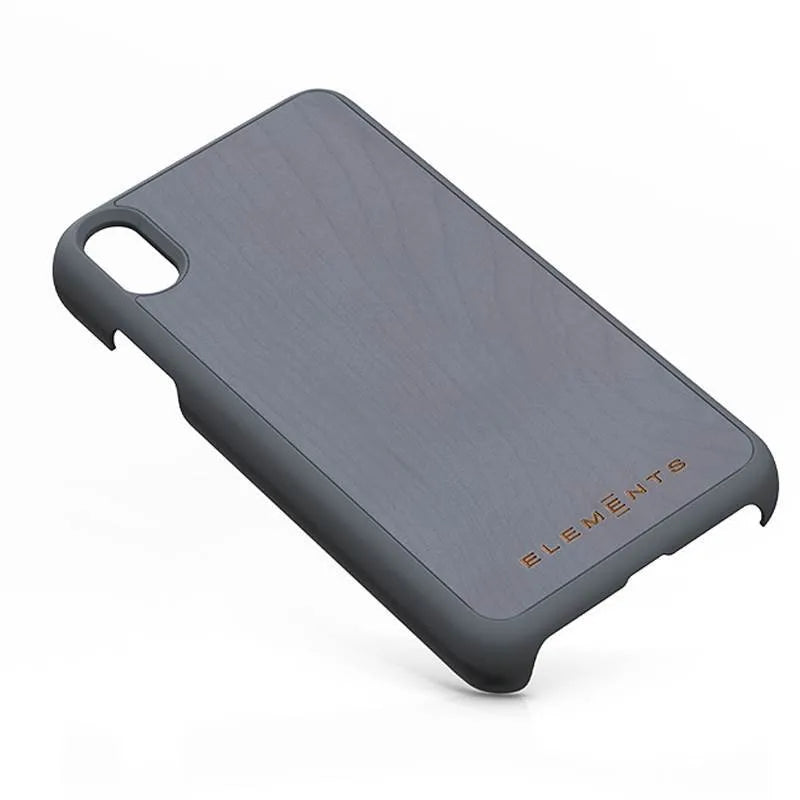 Nordic Elements Original Gefion – dėklas iPhone Xs Max su tikro klevo medžio elementais (Mid Grey)