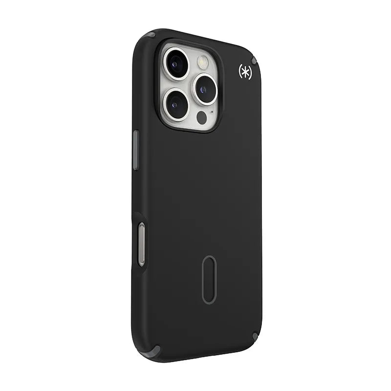 Speck Presidio2 Pro ClickLock & MagSafe – dėklas iPhone 16 Pro (juodas / skalūno pilkas / baltas)