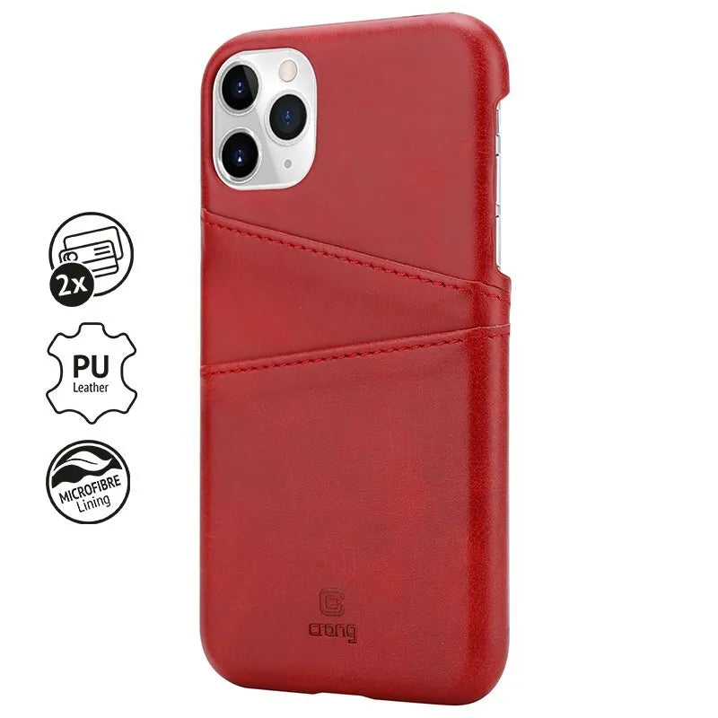 „Crong Neat Cover“ – „iPhone 11 Pro“ dėklas su kišenėlėmis (raudonas)